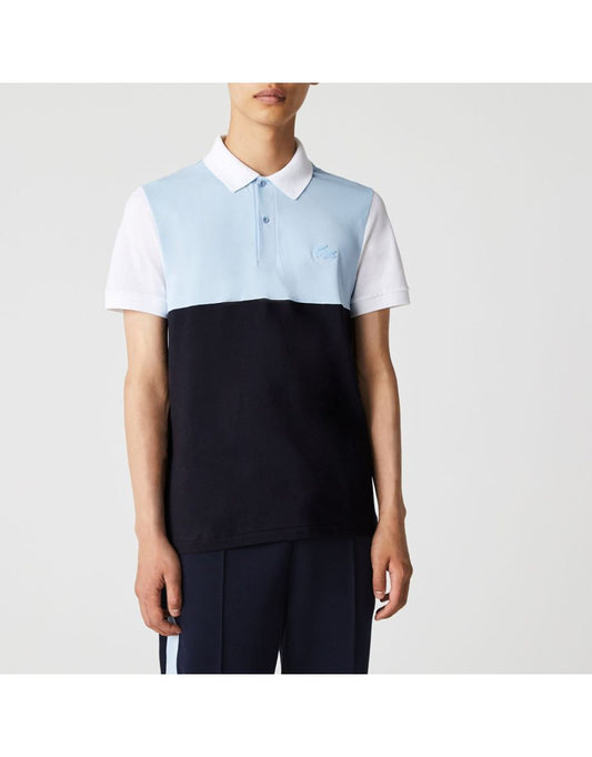 Camisa polo masculina Lacoste Regular Fit Colorblock Piqué