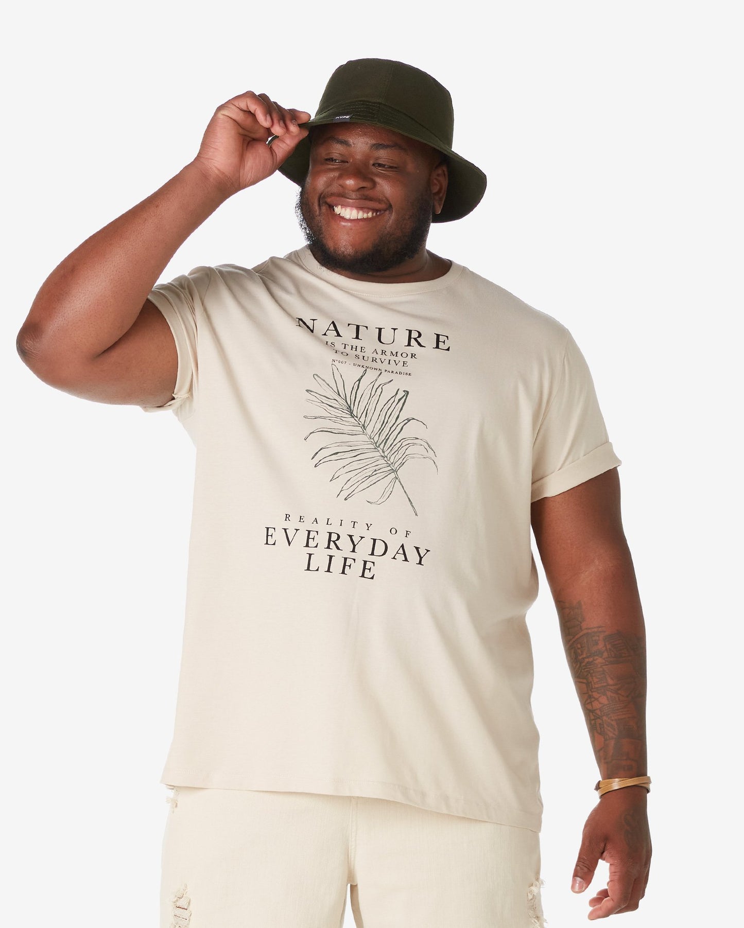 Men's Plus Size Short Sleeve Nature Khaki T-Shirt by Allman for Riachuelo