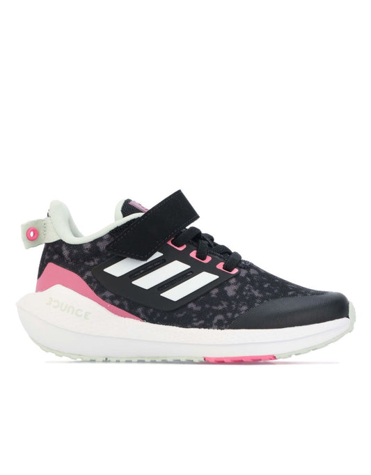 Tênis esportivo infantil adidas EQ21 Run 2.0 Bounce para meninas em preto