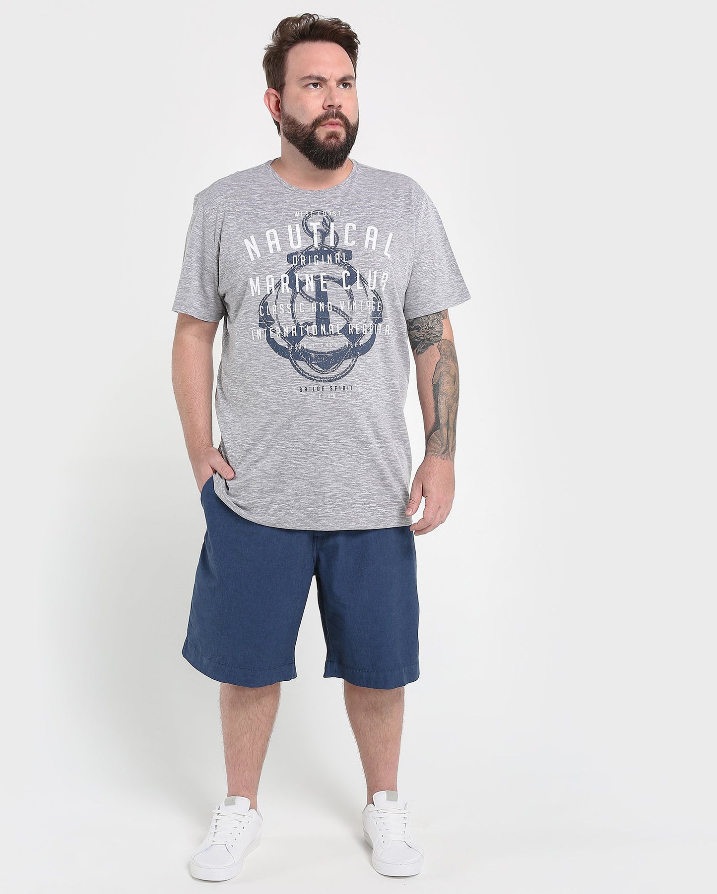 Pantaloncini Chino Plus Size - Blu
