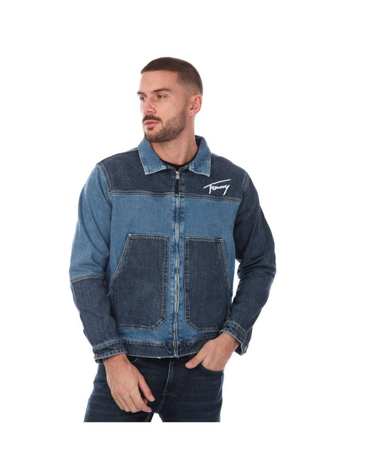Chaqueta vaquera azul bicolor Tommy Hilfiger para hombre