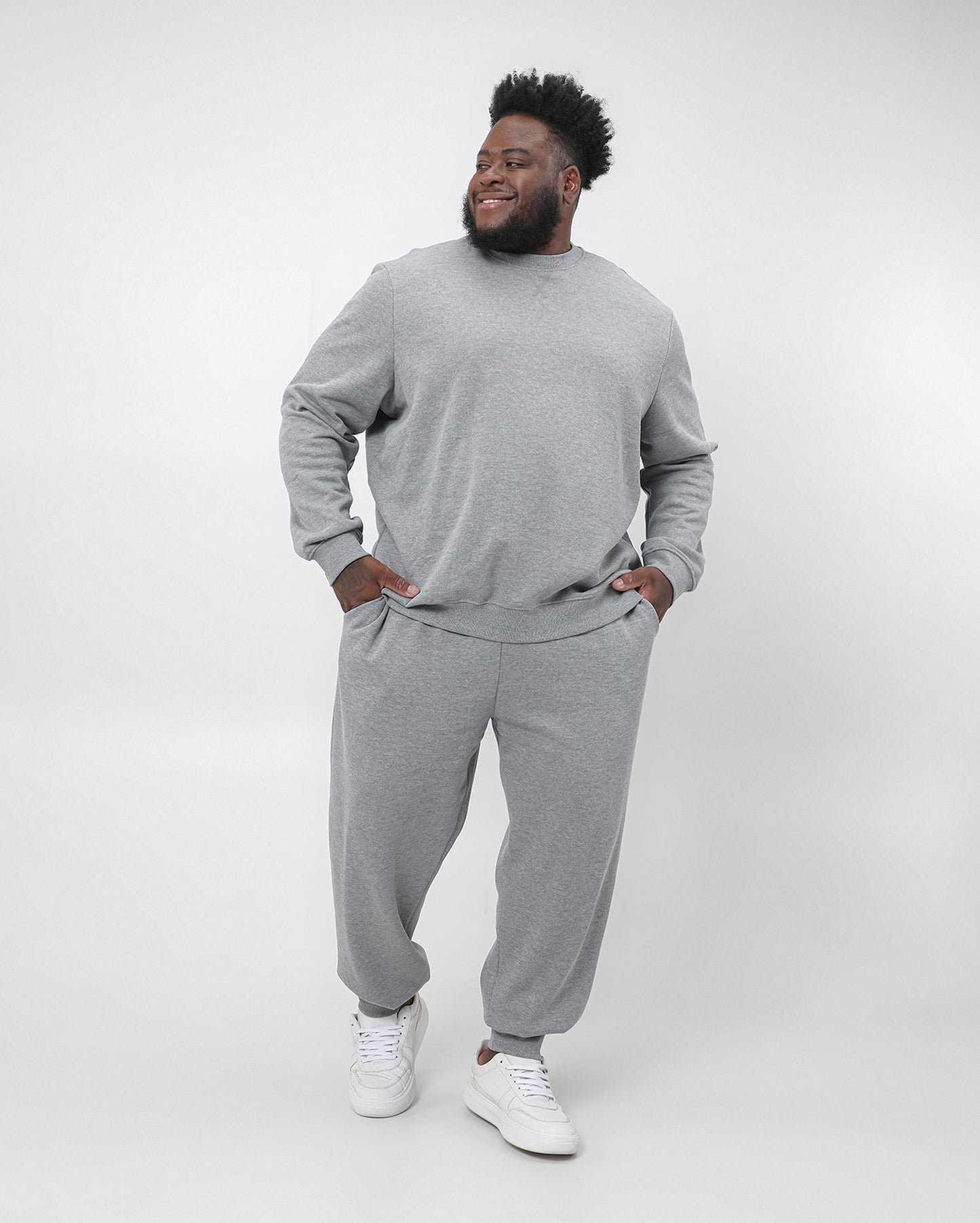 Calça de moletom cinza claro para homens plus size - Original Plus da Riachuelo