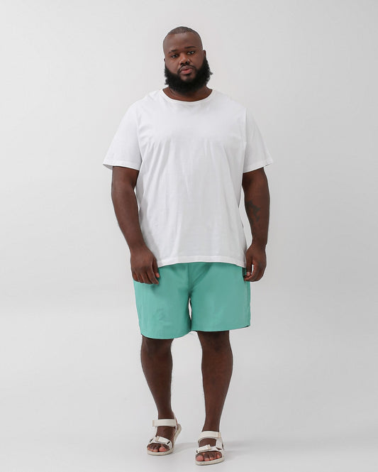 Shorts com cordão verde para homens plus size Allman By Riachuelo