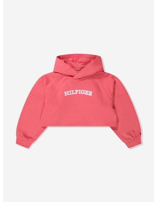 Sudadera con capucha Monotype de niña en melocotón