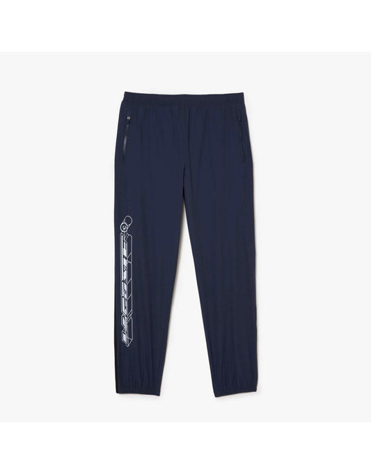 Pantaloni da corsa Lacoste Stretch resistenti all'acqua da uomo in blu