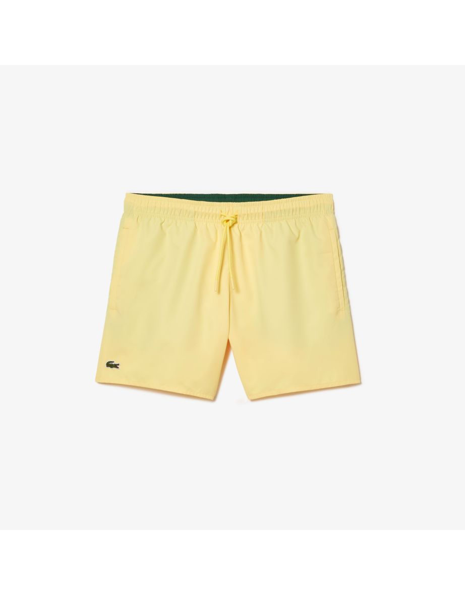 Calção de banho masculino Lacoste amarelo e leve
