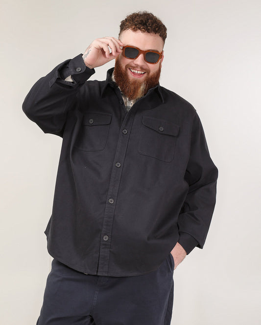 Camiseta masculina plus size com bolsos frontais - Azul escuro | Original Plus da Riachuelo