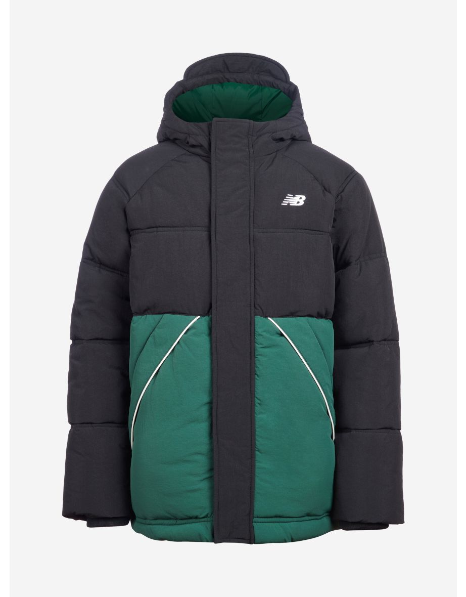 Giacca Raglan Puffer nera da bambino di New Balance