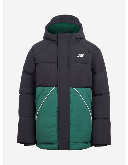 Giacca Raglan Puffer nera da bambino di New Balance