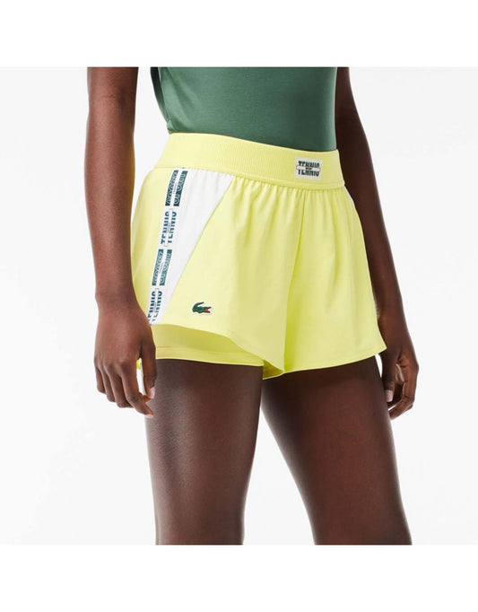 Shorts de tênis Lacoste feminino com forro de tecido reciclado