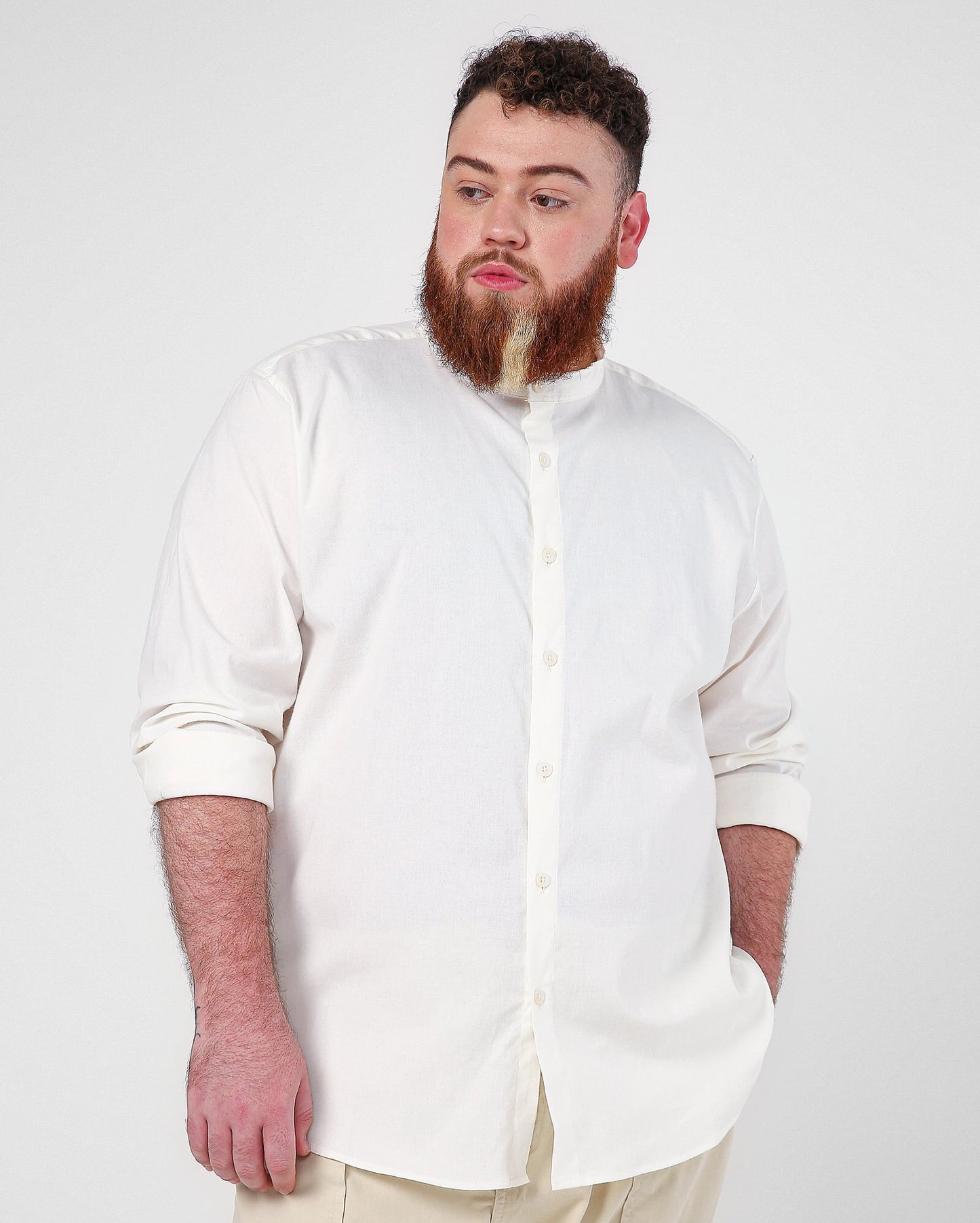 Men's Plus Size Long Sleeve White Shirt | Allman By Riachuelo
