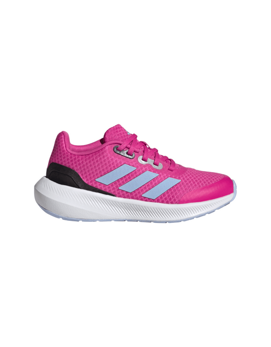 Tênis Adidas Junior Run Falcon 3.0 Lace-Up para meninas em rosa