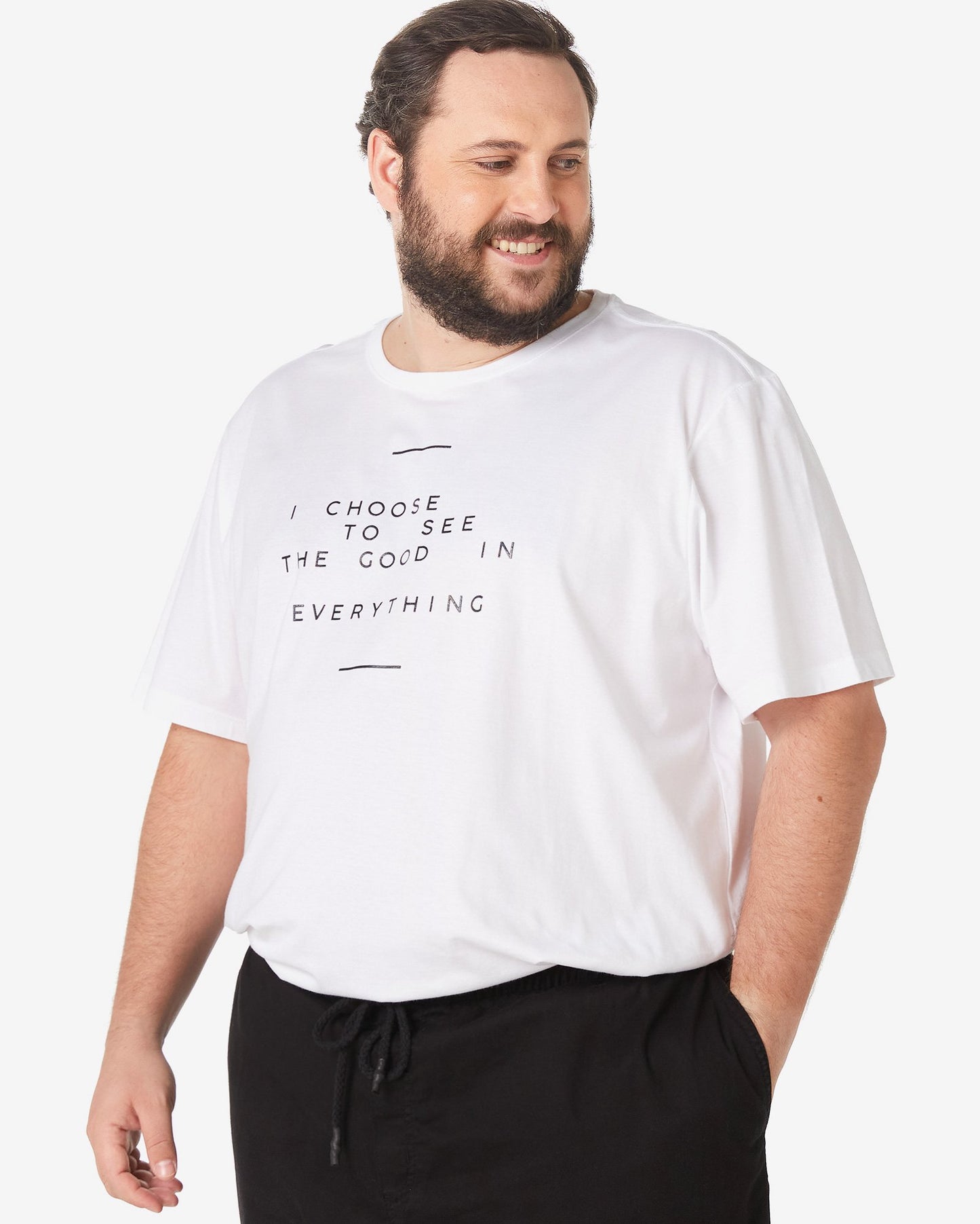 Men's Plus Size Short Sleeve T-Shirt with Lettering in White - Allman by Riachuelo