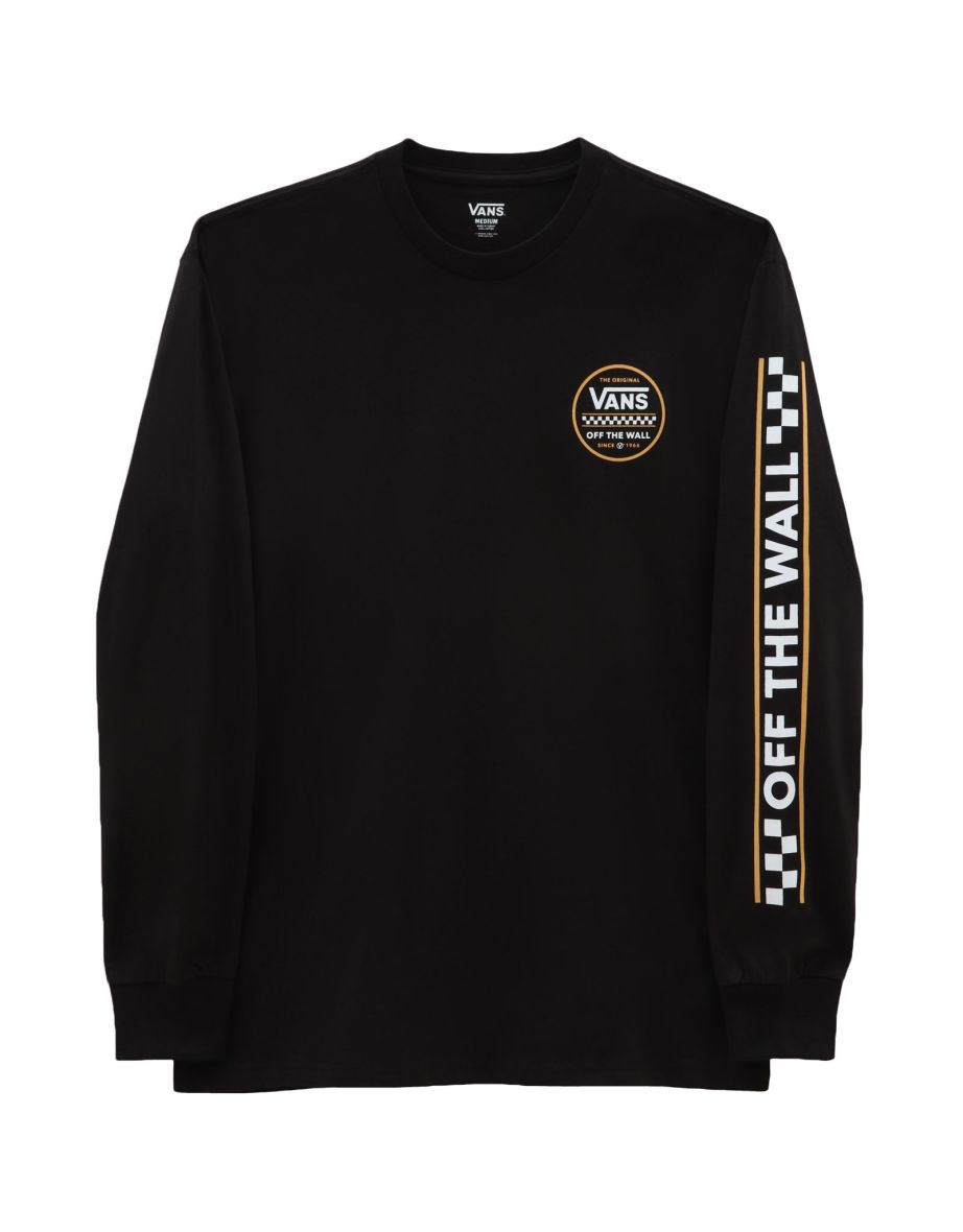 Camiseta de algodón de manga larga con cuello redondo Vans Stackton para hombre