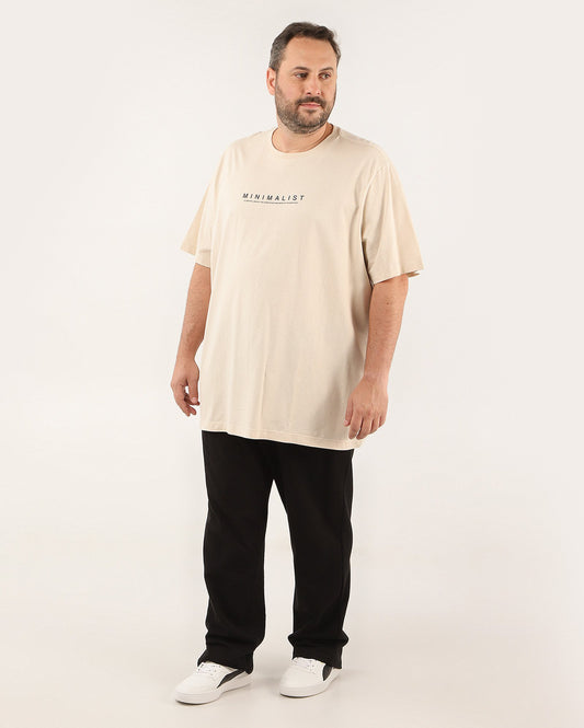 Camiseta masculina Plus Size Regular Fit Minimalist Bege Original Plus da Riachuelo