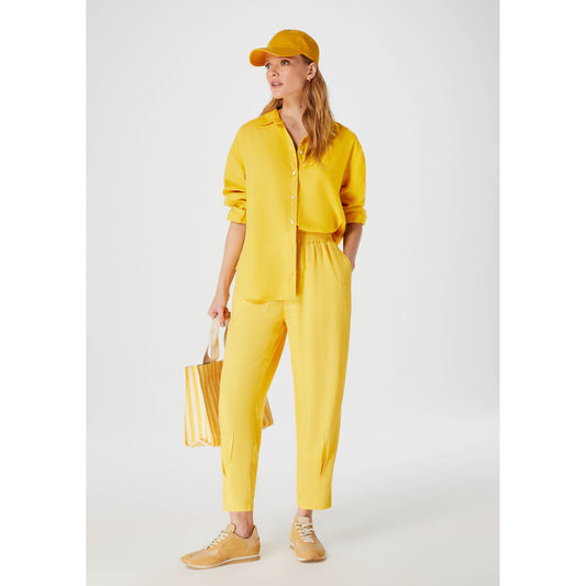 Pantaloni in lino a vita alta da uomo