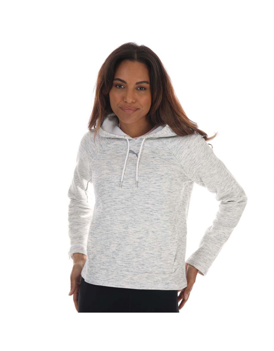 Felpa con cappuccio Puma Evostripe da donna in bianco