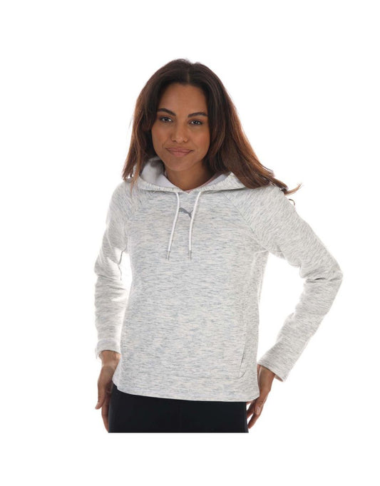 Felpa con cappuccio Puma Evostripe da donna in bianco