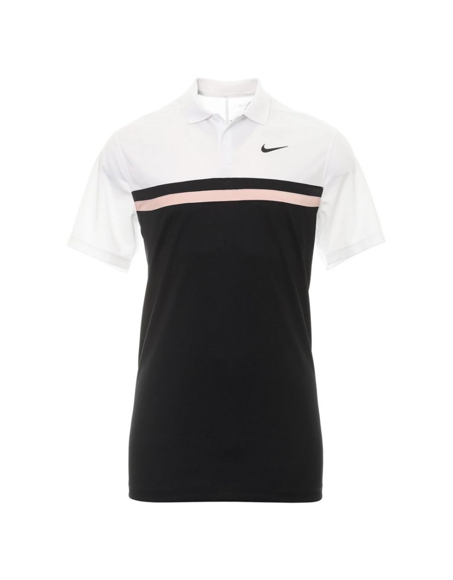 Polo Nike Victory Color Block Dri-FIT Uomo - Bianco/Nero/Arancione Artico