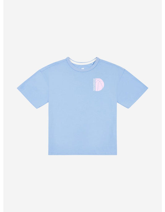 Camiseta gráfica New Balance Girls' Hoops Court - Azul
