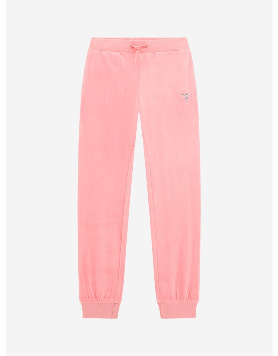 Joggers con logo rosa da bambina