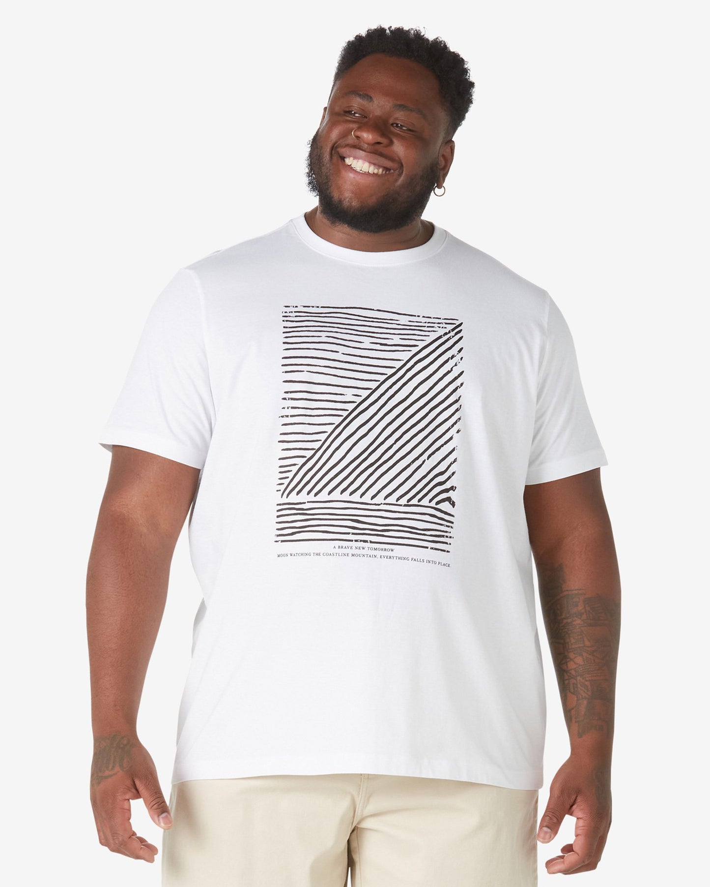 Men's Plus Size Short Sleeve Minimalist White T-Shirt by Allman, Riachuelo