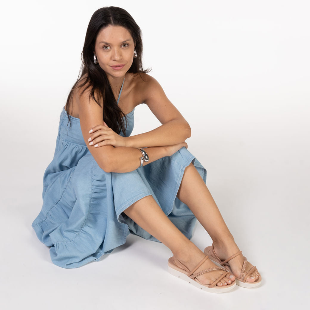 Sandali Beira Rio da donna con perle in colore nudo