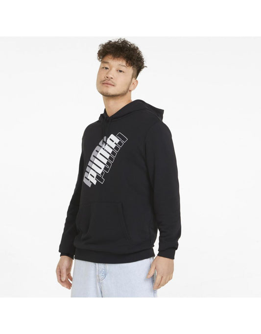 Moletom com capuz com logotipo Puma Power em preto Puma