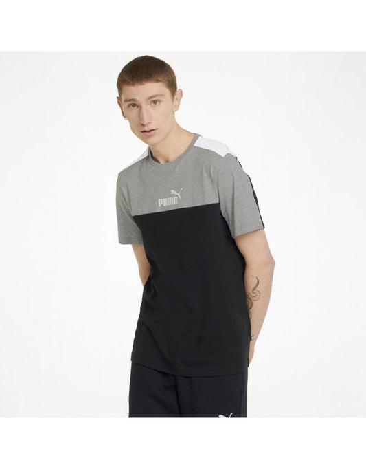 Camiseta ESS+ Block em Puma Preto