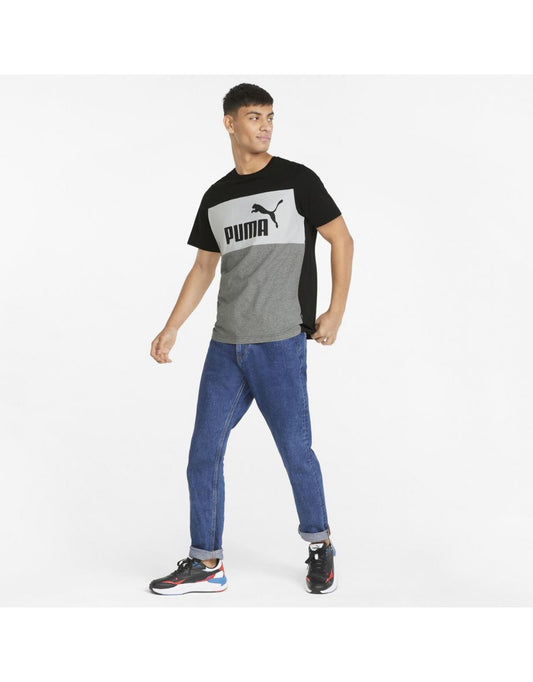 Camiseta ESS+ Colorblock em Puma Preto