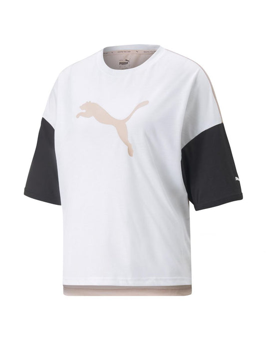 Camiseta de Moda Deportiva Moderna en Puma Blanco-Rosa