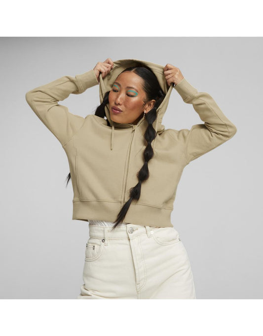 Sudadera con capucha y cremallera HER en arena clara