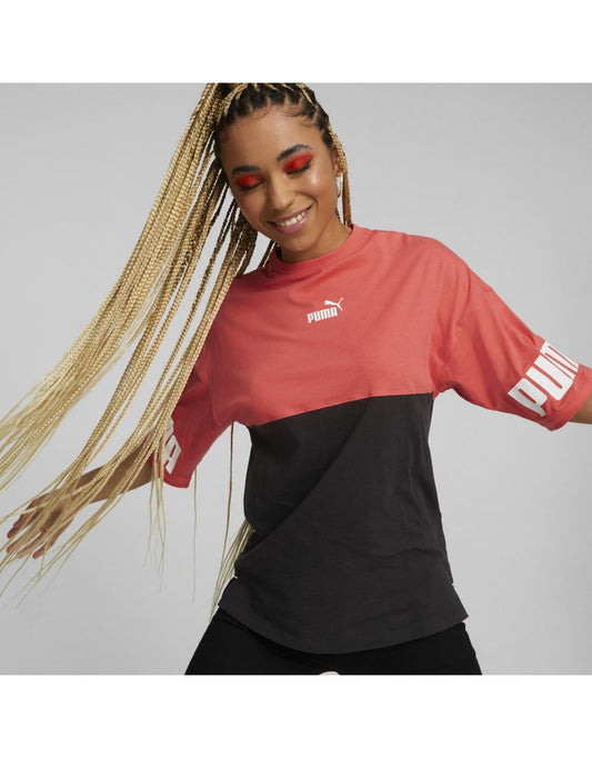 Camiseta Puma Power Colorblock Salmón