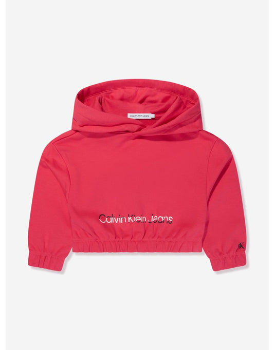 Felpa con cappuccio Hero Logo da bambina in Teaberry