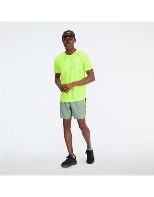 Camiseta masculina New Balance Q Speed Jacquard - Amarelo