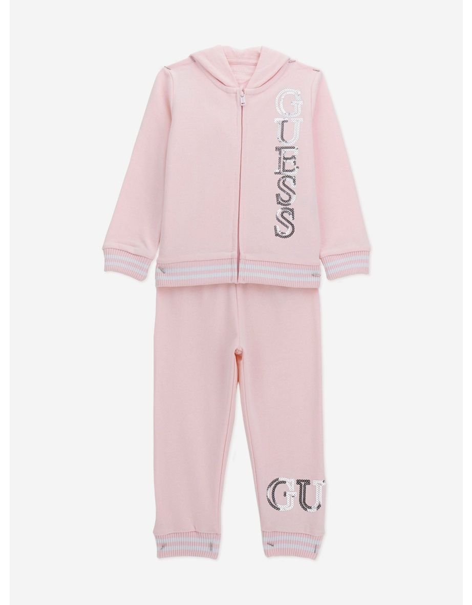 Tuta da ginnastica con logo rosa da bambina