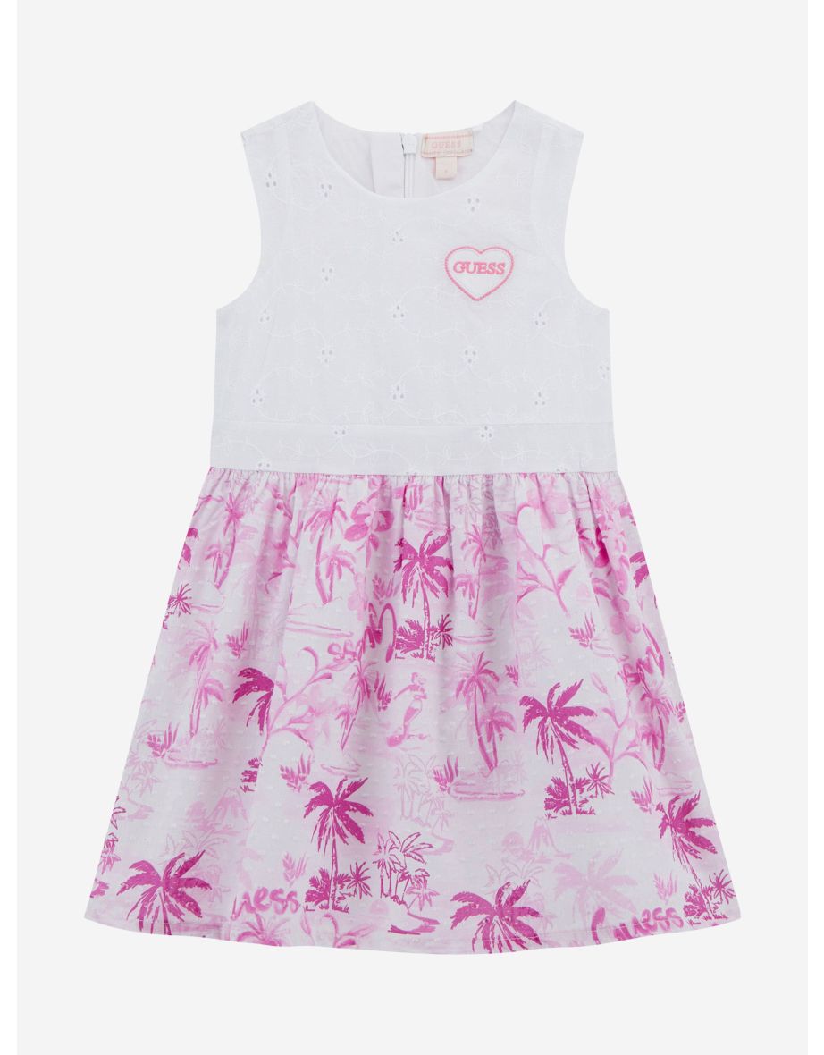 Vestito bianco da bambina in tessuto misto