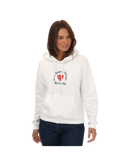 Felpa con cappuccio con logo cuore bianco Ralph Lauren Donna