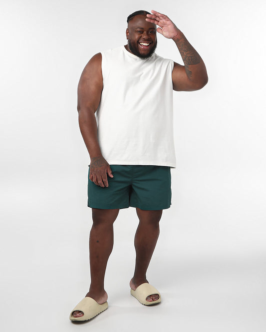 Pantalones cortos de cintura elástica para hombre talla grande verde sólido | Original Plus by Riachuelo