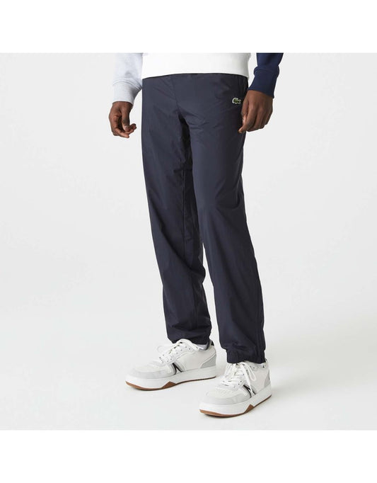 Pantaloni da corsa Lacoste da uomo in nylon blu
