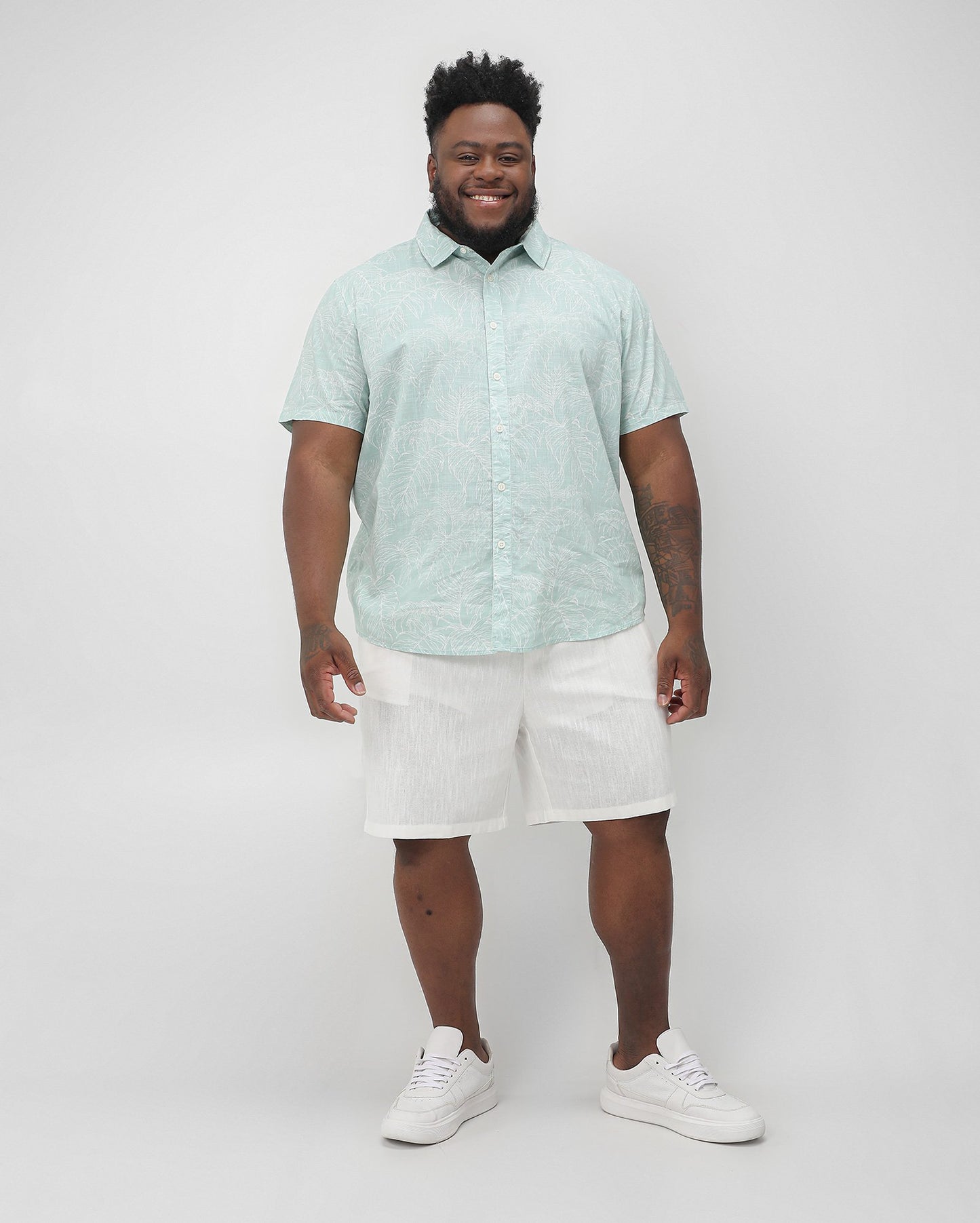 Men's Plus Size White Linen Bermuda Shorts | Original Plus by Riachuelo