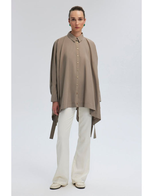 Camicia oversize con dettaglio a nastro