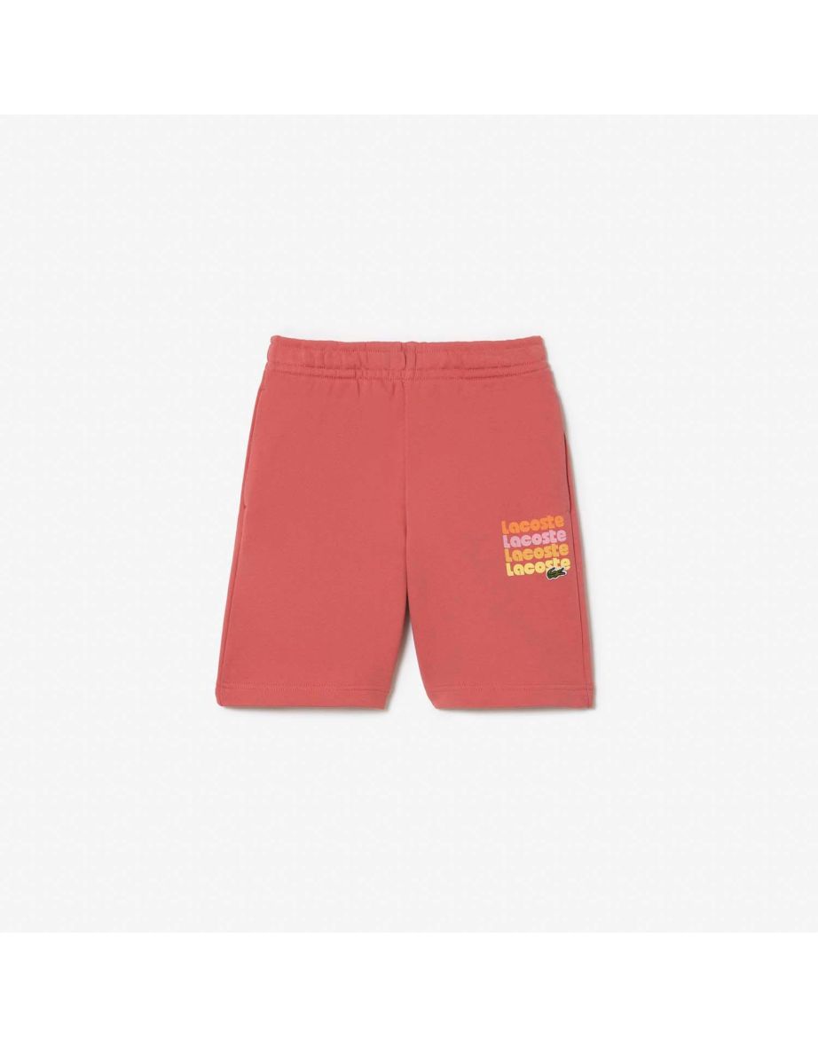 Shorts Lacoste Juniors' Red Print Fleece para meninos