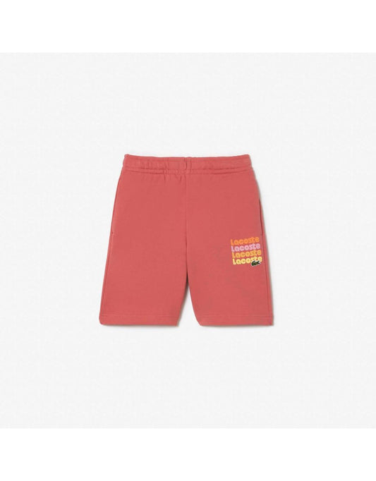 Shorts Lacoste Juniors' Red Print Fleece para meninos