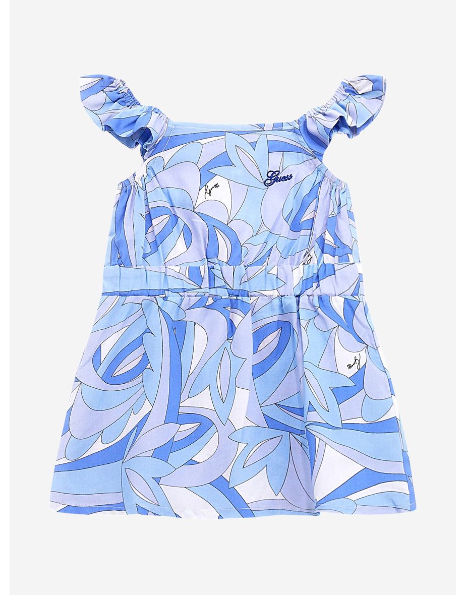 Vestito da sole astratto blu per bambina