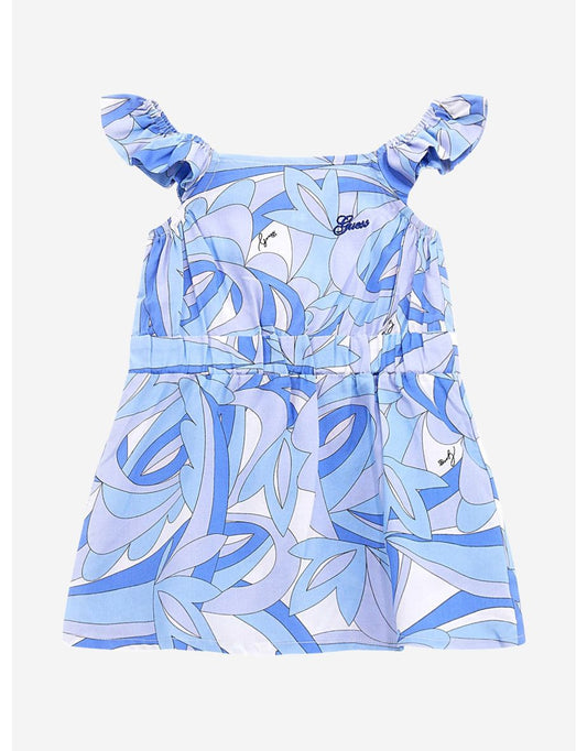 Vestito da sole astratto blu per bambina
