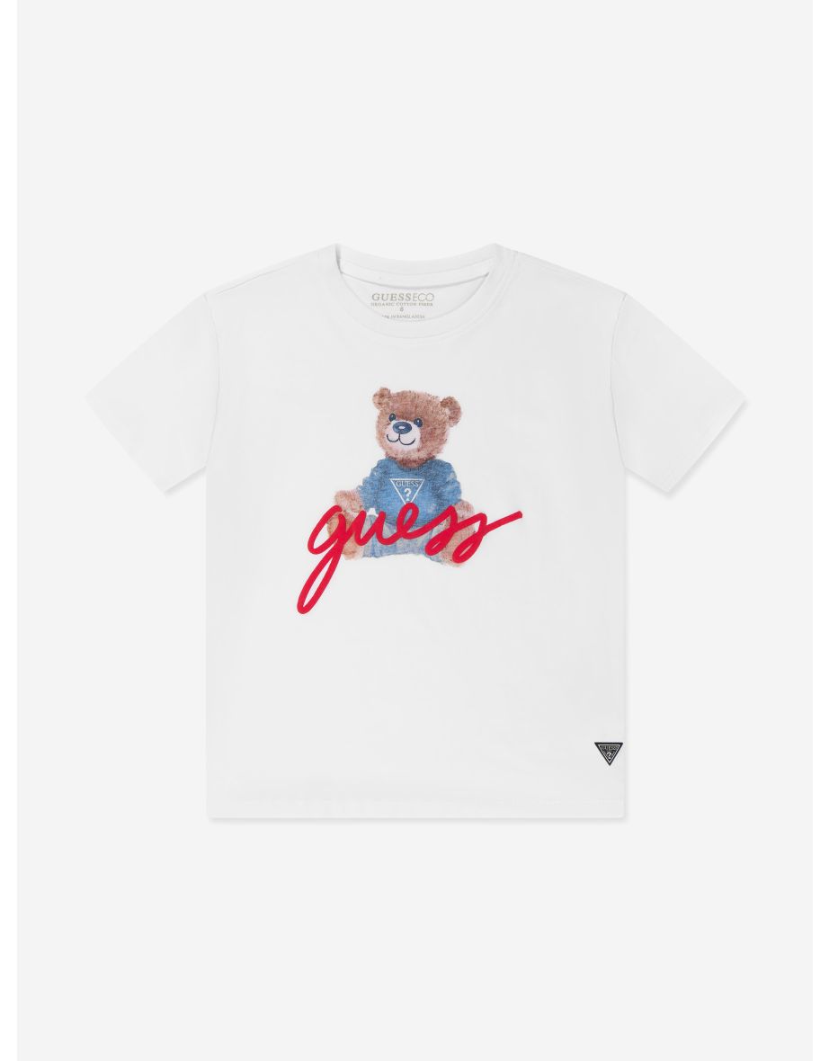 Boys' White Bear Logo T-Shirt