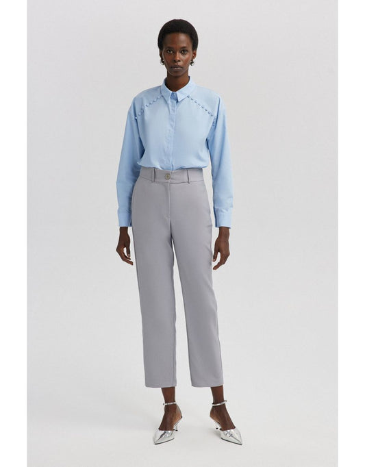 Pantaloni in crêpe grigio Touché