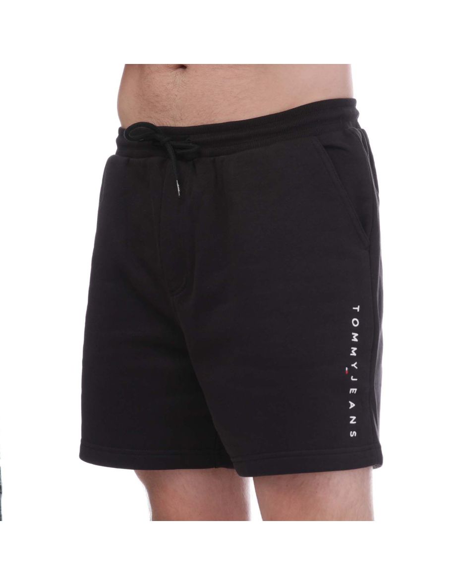 Pantaloncini da spiaggia Tommy Hilfiger Tommy Jeans Linear da uomo - Nero