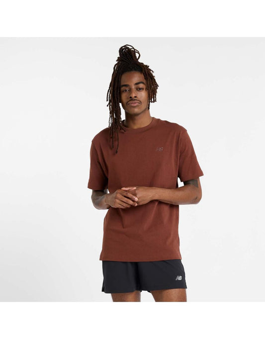 Camiseta masculina de algodão New Balance Athletics - Marrom
